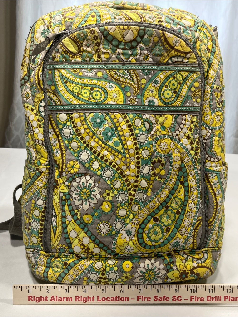 Vera Bradley Vintage Quilted Campus Backpack Paisley Floral Laptopโ School Bag